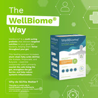 WellBiome Prebiotic Soluble Fibre Supplement with Inulin and Magnesium – Gut Health & Digestive Support, Fiber Powder for Microbiome Balance, High Fibre Prebiotics for Gut Health, 30 Serving Sachets