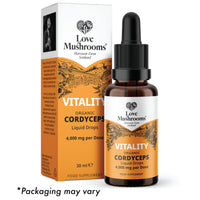 Love Mushrooms Organic Cordyceps Mushroom Supplement 4,000mg per 1ml | High Strength Liquid Drops 30ml for Natural Energy & Endurance | Vegan, Plant Based Food Supplement, UK Made, Sweet Taste