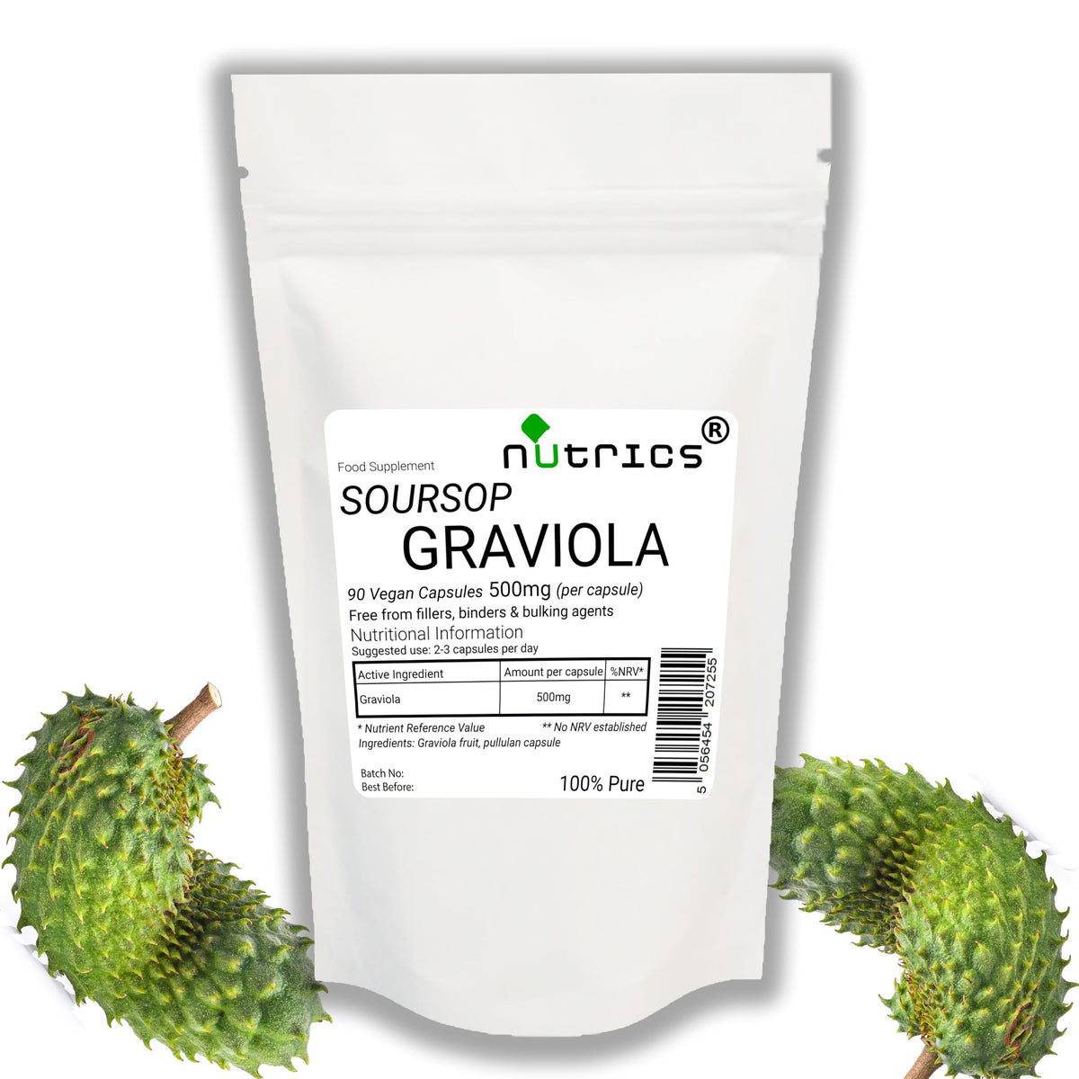 Nutrics® GRAVIOLA Fruit 500mg 90 V Capsules (1 Month Supply) Soursop