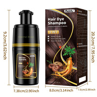 IIIMEIDU Black Hair dye Shampoo 3 in 1, Natural Hair Color Shampoo for Gray Hair, Herbal Hair Dye Shampoo for Women and Men 100% Grey Hair Coverage,350ml (Chestnut brown)