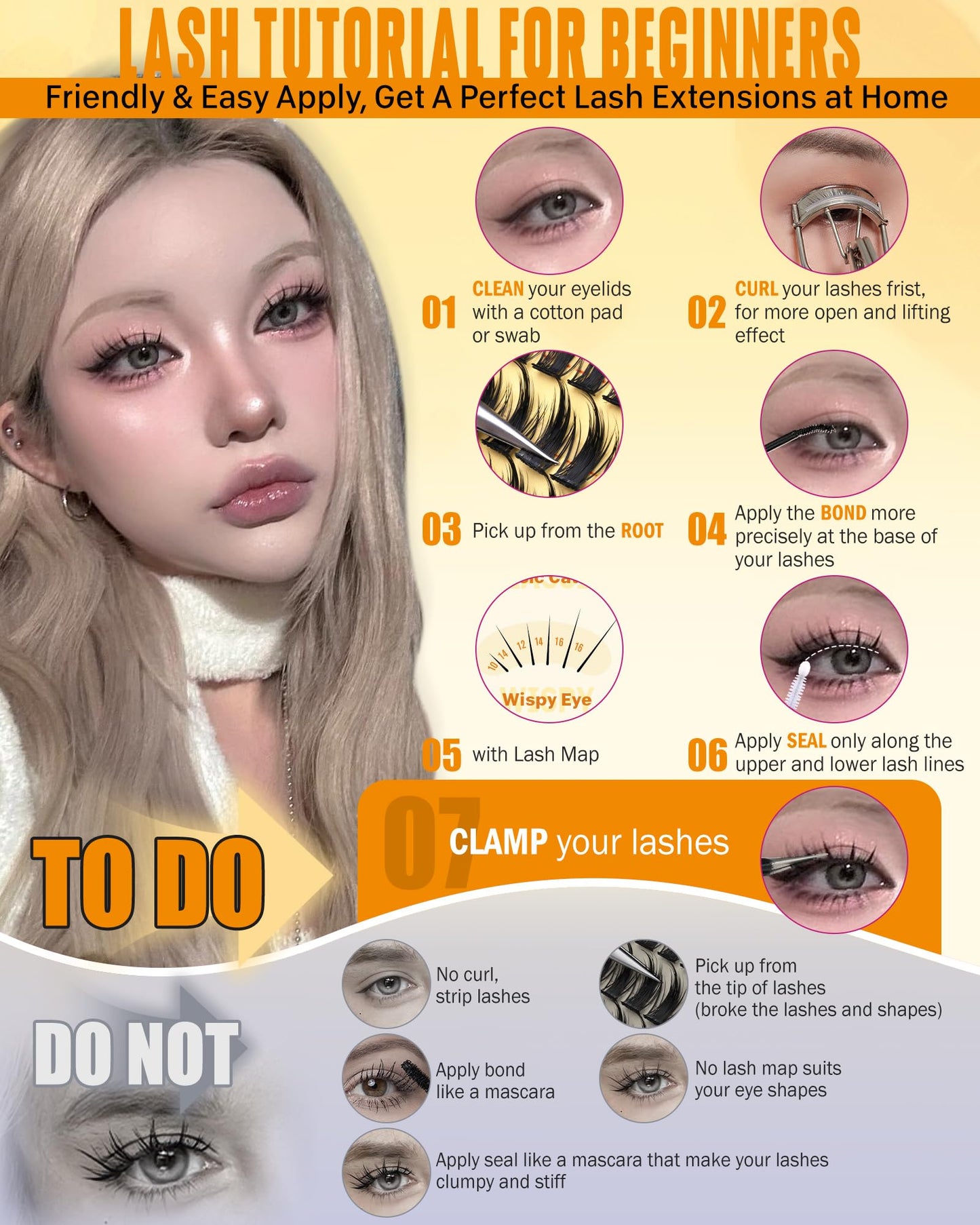 JIMIRE Manga Cluster Lashes Natural Looking 180Pcs Individual Eyelashes Wispy Eyelash Extensions Lashes Individual Cluster 8-16MM C Curl Anime DIY Eyelash Clusters at Home