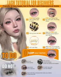 JIMIRE Manga Cluster Lashes Natural Looking 180Pcs Individual Eyelashes Wispy Eyelash Extensions Lashes Individual Cluster 8-16MM C Curl Anime DIY Eyelash Clusters at Home
