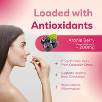 MYCO LOGIC Mycologic Mind Flow Lion's Mane Gummies for Adults, 30 Servings - Natural Clarity & Focus Gummies with Ashwagandha & Aronia Berry - Raspberry & Vanilla Flavour Brain Boost Supplement - 1 Month Supply