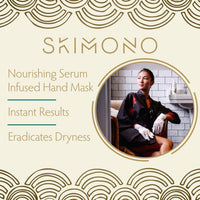 SKIMONO Skimono Hydrating Hand Mask Gloves for Dry Hands Repair (4 Pairs) - Moisturising Hand Treatment Gloves with Shea Butter, Collagen, Aloe Vera & Hyaluronic Acid - Spa Gloves for Soft, Smooth Skin