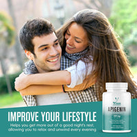 Vinco Supplements Vinco Apigenin 100mg Supplement - 120 Sleep Capsules for Better Relaxation, 99%+ Pure Natural Formula - NAD Booster, Apigenin Sleep Supplements, Natural Sleep Aid for Adults - Made in the UK
