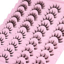 Newcally Manga Lashes Natural Look Anime False Eyelashes 20 Pairs Clear Band Individual Wispy Fake Eyelashes Strip Spiky DIY Cluster Lashes Extension C Curl Cat Eye Lashes Pack