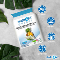 Health4All Quercetin 400mg + Bromelain 100mg per Capsule, Natural Antihistamine, Balances Immune Response, Pure Vegan 60 Capsules (not Tablets) | Made in UK