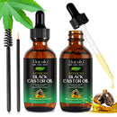 NBXINSLF 2Pack Jamaican Black Castor Oil for Hair Growth,Thicker Eyelashes & Eyebrows,Organic Castor Oil for Face,Body & Skin,100% Pure Cold Pressed Black Castor Oil,Hair Nourishing Oil