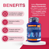 Zipvit Glucosamine and Chondroitin High Strength with Glucosamine Sulphate 1500mg, Marine Chondroitin 1200mg and Vitamin C, Joint Care Supplements for Men and Women, 120 Capsules