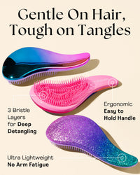 Lily England Detangle Hair Brush for Thick, Curly & Straight Hair - Detangling Hairbrush for Women, Kids & Toddlers with Flexible Bristles - Smooth Detangler for Wet & Dry Hair, Rose-Gold