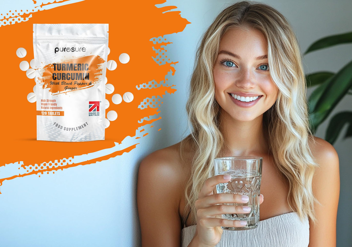 PuroSure Purosure Organic Turmeric (Curcuma Longa) Capsules High Strength and Organic Black Pepper with Active Curcumin with Organic Ginger - 120 Vegetarian and Vegan Organic Capsules