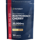 Horbäach Montmorency Cherry Tablets 20,000mg | 180 Tart Cherry Active Pills - 3 Months Supply | 50:1 Natural Tart Cherry Extract Supplement for Men & Women | Vegan | by Horbaach