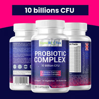 SigmaBiotics Probiotic Complex - Vegetarian Multi Strain with Lactobacillus Acidophilus & Bifidobacterium - 18 Premium Strains with 10 Billion CFU - Digestive and IBS Support Supplement- 60 Capsules