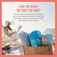 Beach Powder, 1 x Original Beach Powder (100g), 1 x Beach Powder Shimmer (85g) | Removes Sand Effortlessly for Wonderfully Smooth Skin | Beach Skin Care - Eco-Friendly, Allergen-Free, Talc Free