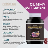 Fraction One Irish SEA Moss Gummies | 120 Gummies | HIGH Strength | 6000MG | Advanced Complex | Irish SEA Moss | Burdock Root | BLADDERWRACK | Potassium Iodine |Sugar Free | 60 Servings | 2 Months Supply | Vegan