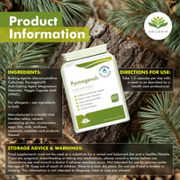 Pycnogenol® French Maritime Pine Bark Extract - 60 Capsules | Providing Naturally Powerful Bioflavonoids | High Bioavailability Pycnogenol | Suitable for Vegans - Made in The UK by Hellenia
