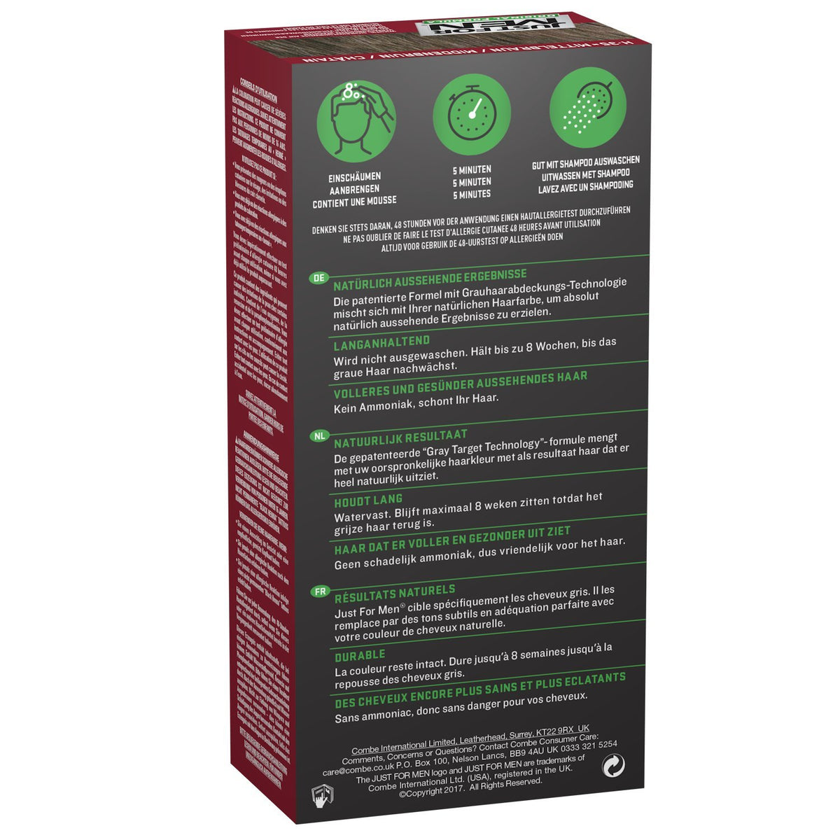 3 x Just For Men Shampoo In Hair Colour - Choose Your Colour-Medium Brown H35