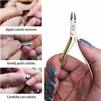 Rui Smiths Professional Cuticle Nippers, Gold-Plated Carbon Steel, French Handle, Single Spring, 6mm Jaw (Full Jaw)