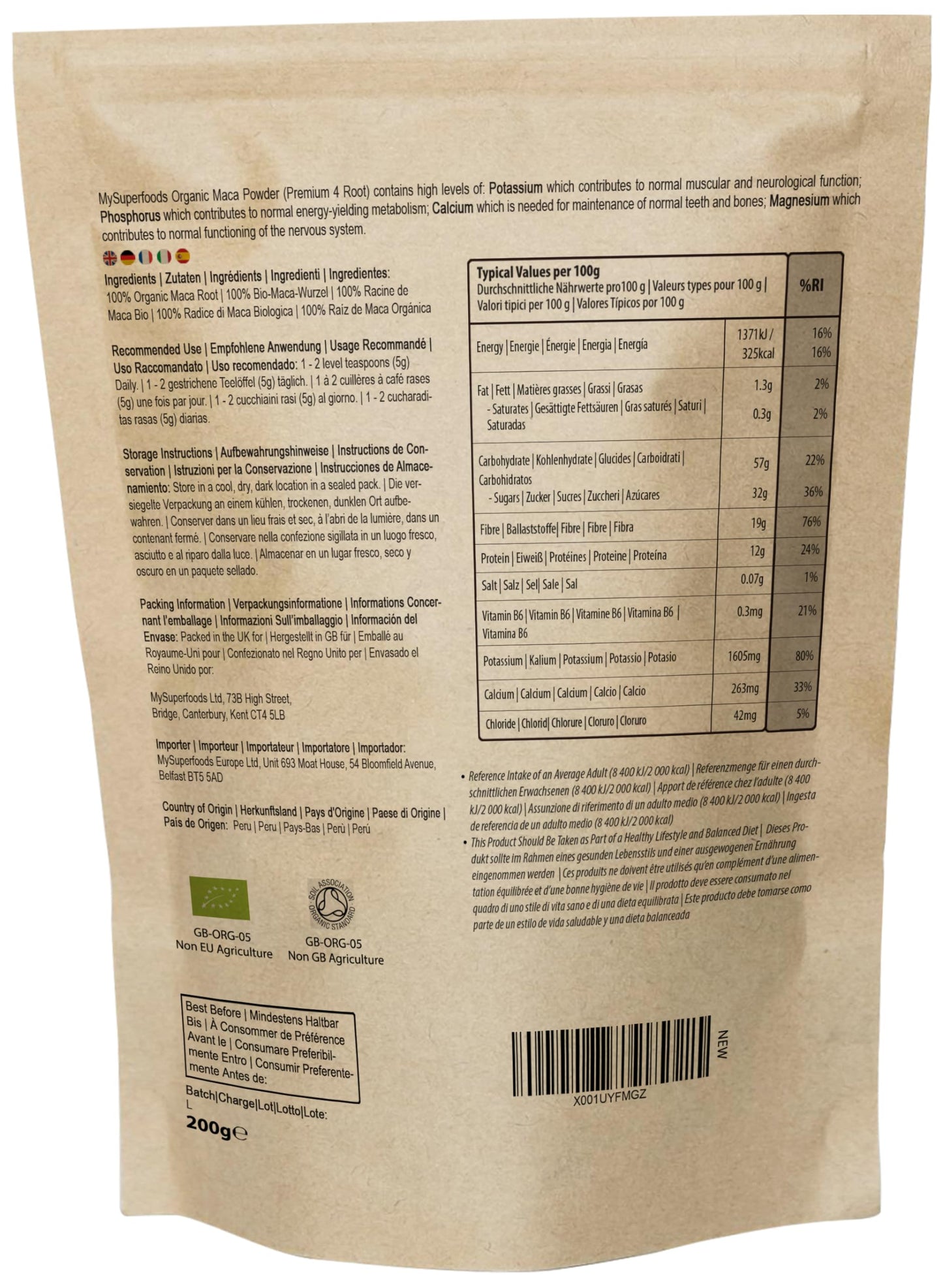 MySuperfoods Organic Maca Premium 4 Root Powder 200g