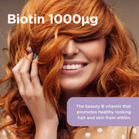 Healthspan Biotin 1,000μg (6 Months Supply) | Vitamin B for Healthy Hair & Skin | Supports Macronutrient Metabolism | One-a-Day Tablets | Vegan