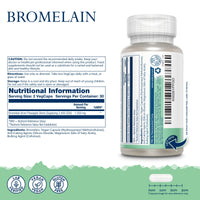 SOLARAY Bromelain Supplement 1000mg 2500 GDU/g - 60 High Strength Vegan Capsules - Enzyme Nutritional Supplements - Naturally Derived Enzyme from Pineapple - Non GMO & Lab Verified - Solaray