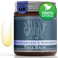 The Ilex Wood - Frankincense and Bergamot Face Balm - 100% Natural, Handmade, Vegan, Moisturising, Anti Ageing, Wrinkle and Line Reducing Ingredients, Cruelty & Plastic Free, Palm Oil Free. 60ml