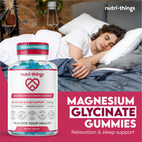 Nutri-things Magnesium Glycinate Gummies Adult - Mixed Berry Flavor, 400mg High Absorption Magnesium Chewable for Stress Relief, Sleep & Muscle Relaxation - Non-GMO, Gluten-Free - 60 Count, 30-Day Supply