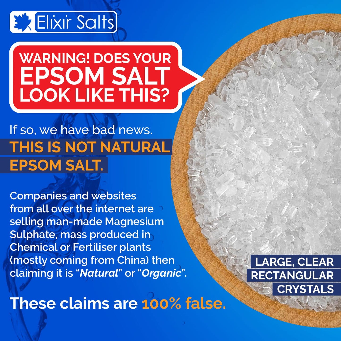 Elixir Gardens 100% BP FCC Food Medical Grade Organic Epsom Salts Various Sizes 200g-25kg | 300g | Mined in Germany