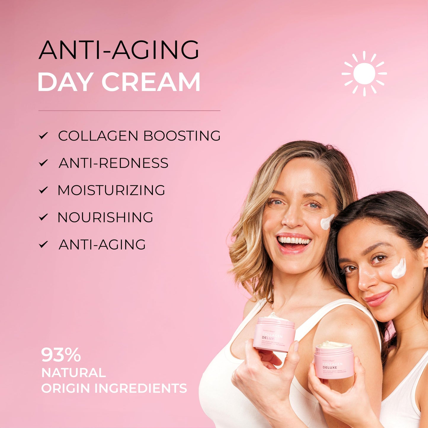Swedish Collagen Retinol Day Cream I Hydrated & Smooth Skin Treatment I Vitamin E, Organic Aloe Vera, Shea butter, Jojoba Oil I Made in Sweden - 50ml