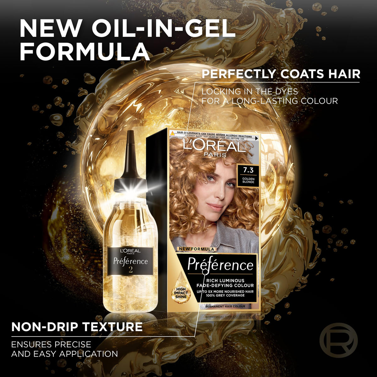 L'Oreal Paris Preference Hair Dye, Long Lasting, Luminous Permanent Hair Colour, 7.3 Florida