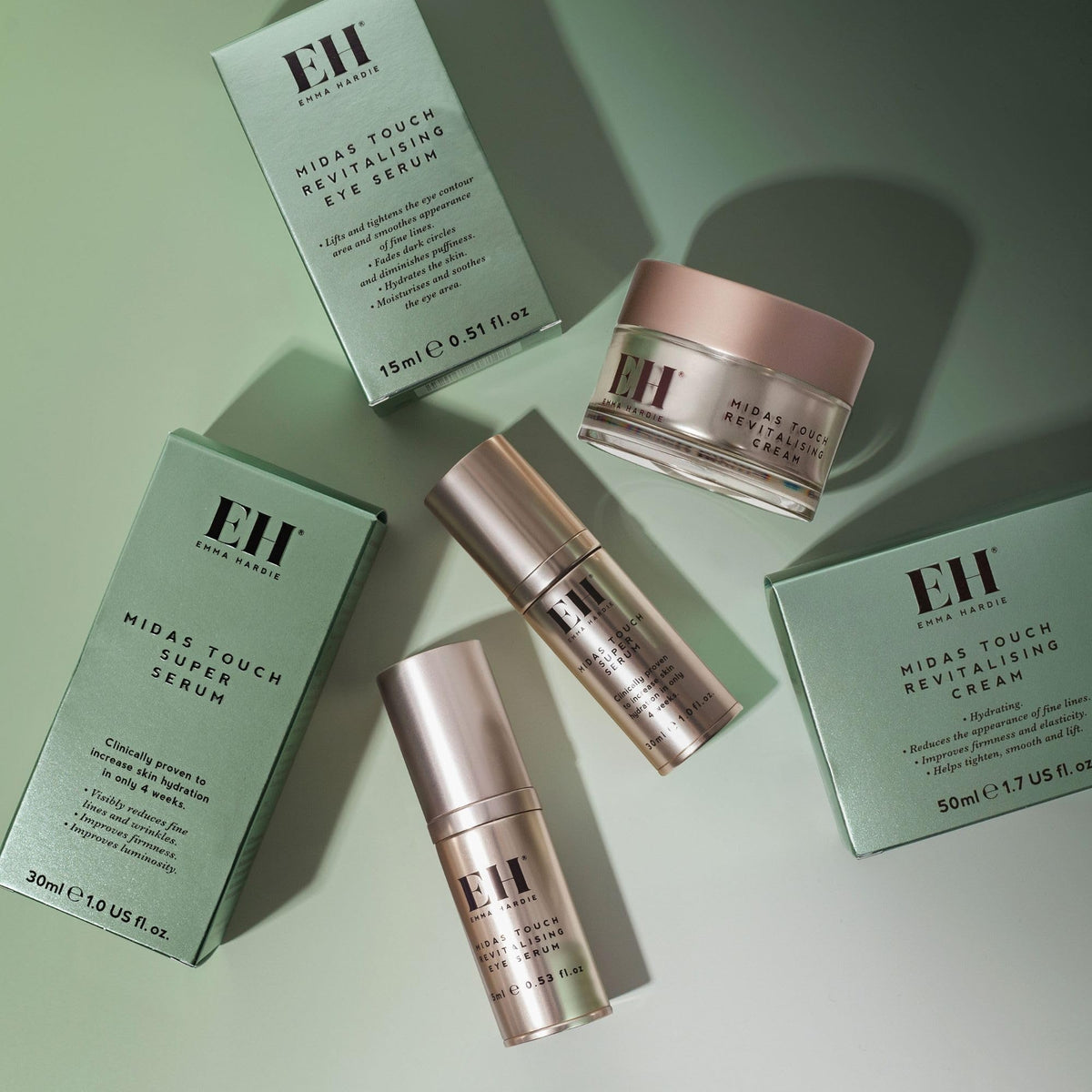Emma Hardie Midas Touch Revitalising Eye Serum 15ml with Hyaluronic Acid, Hydrating, Brightening Eye Serum for Dark Circles & Puffiness, Anti-Ageing Eye Treatment for Fine Lines & Wrinkles