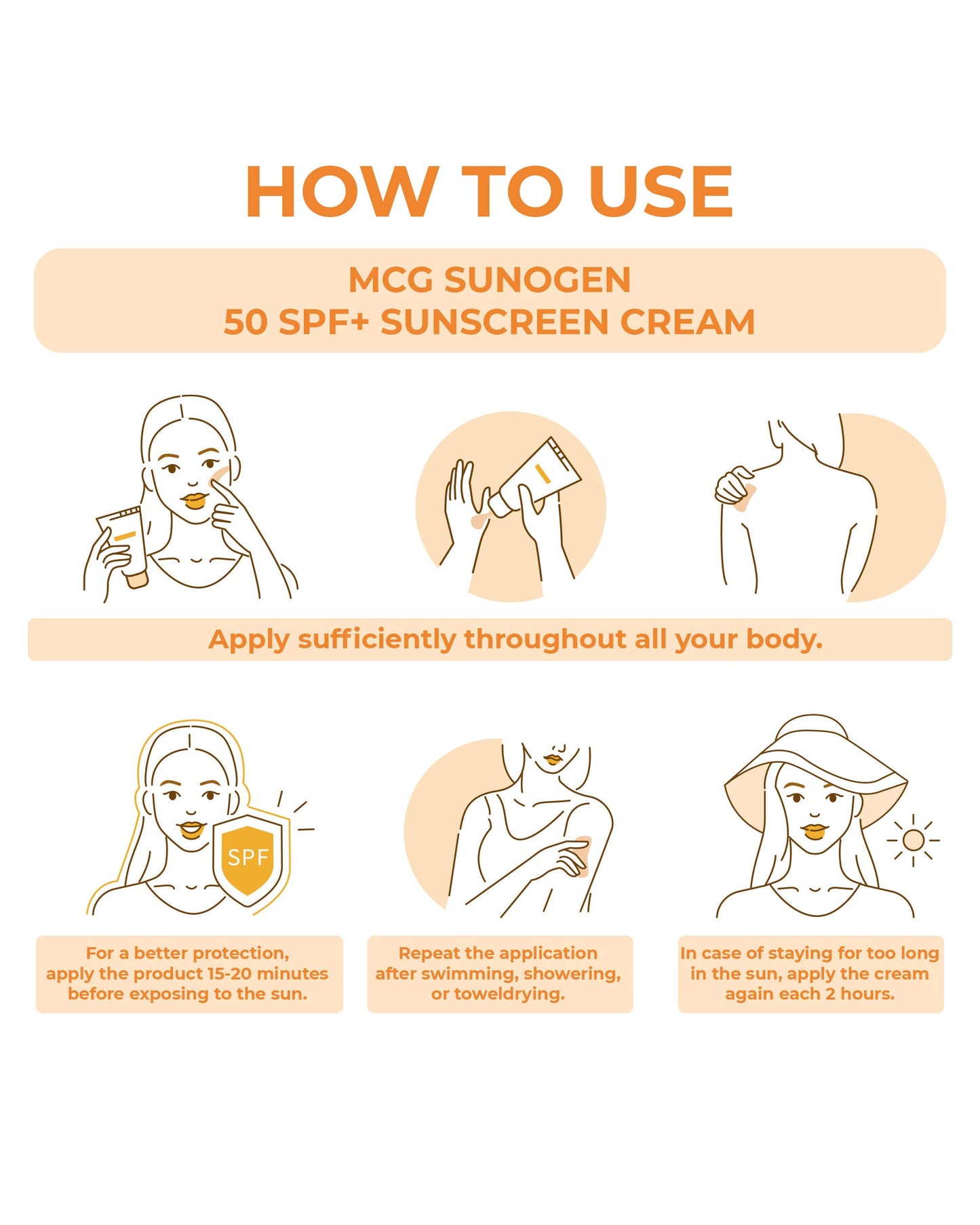 MCG Medical Cosmeceutical Group McG Sunogen Natural Sunscreen SPF 50 with Shea Butter Oil, Vitamin - Sun Cream for Face Women, UVA&UVB, Anti-Aging Ultra Protection Hydrating for All Skin Types