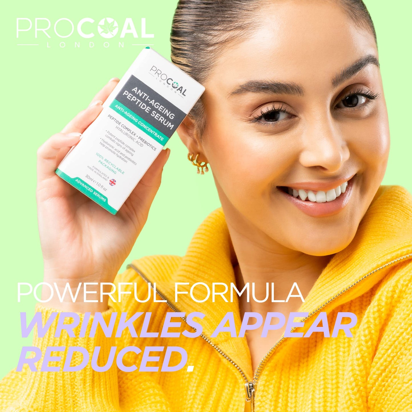 PROCOAL Argireline Serum, Peptide & Hyaluronic Acid Serum 30ml by Procoal - Face Serum With Acetyl Hexapeptide-8, 100% Recyclable Packaging, Vegan, Made in UK