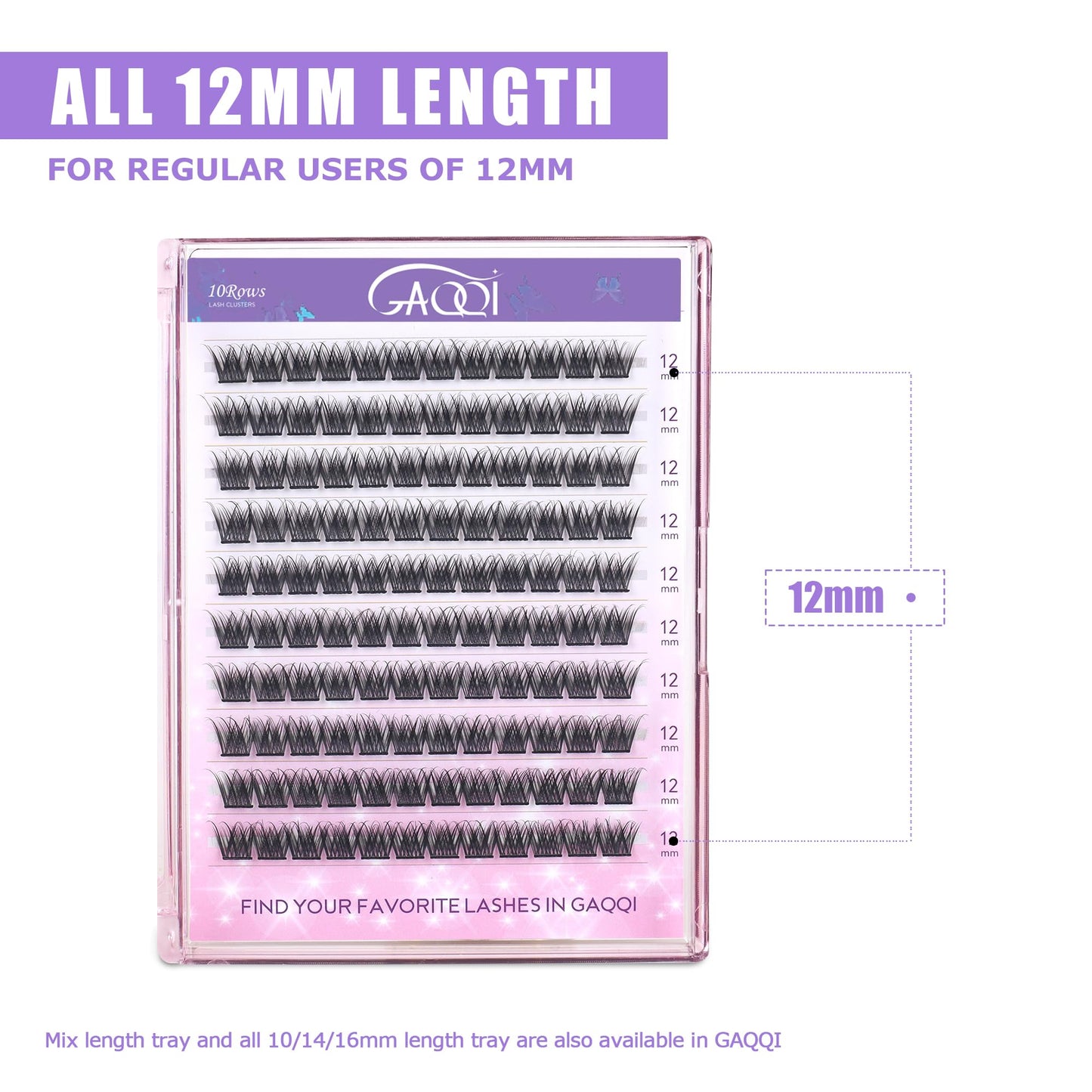 GAQQI Cluster Lashes 12mm Individual Lash Clusters 120Pcs C Curl 12 mm Eyelashes Diy Eyelash Extensions Soft Eyelashes Natural Look False Lashes At Home(GQ03-C 12mm)