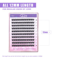 GAQQI Cluster Lashes 12mm Individual Lash Clusters 120Pcs C Curl 12 mm Eyelashes Diy Eyelash Extensions Soft Eyelashes Natural Look False Lashes At Home(GQ03-C 12mm)