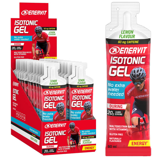 Enervit Sport Isotonic Energy Gel (Lemon with Caffeine, 24 x 60ml)