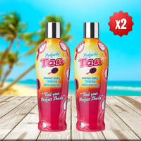 DCF Success Tan Tanning Perfectly Accelerator Lotion 2 Pack – 250ml Each, Ultra-Hydrating Indoor/Outdoor Formula with Aloe Vera, Sunflower & Monoi de Tahiti Oil, Includes Detangling Hair Brush