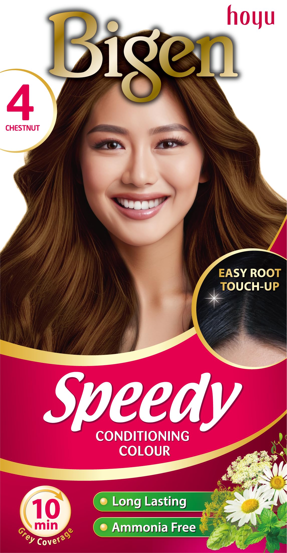 Bigen Speedy Conditioning Colour | Easy & Speedy Application | No Ammonia | with Natural Herbal Extracts - Chestnut No. 4