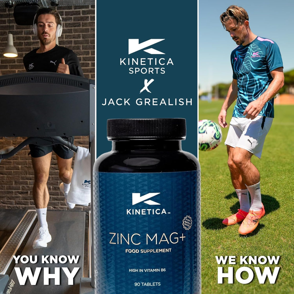 Kinetica Sport Zinc Mag + | 30 Servings, 90 Tablets | 420mg Magnesium, 16.5mg Zinc/Serve | Contains Selenium, Vitamin B6&C | Sleep Aid ZMA Supplement for Men & Women | WADA & Informed Sport Approved