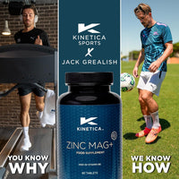 Kinetica Sport Zinc Mag + | 30 Servings, 90 Tablets | 420mg Magnesium, 16.5mg Zinc/Serve | Contains Selenium, Vitamin B6&C | Sleep Aid ZMA Supplement for Men & Women | WADA & Informed Sport Approved