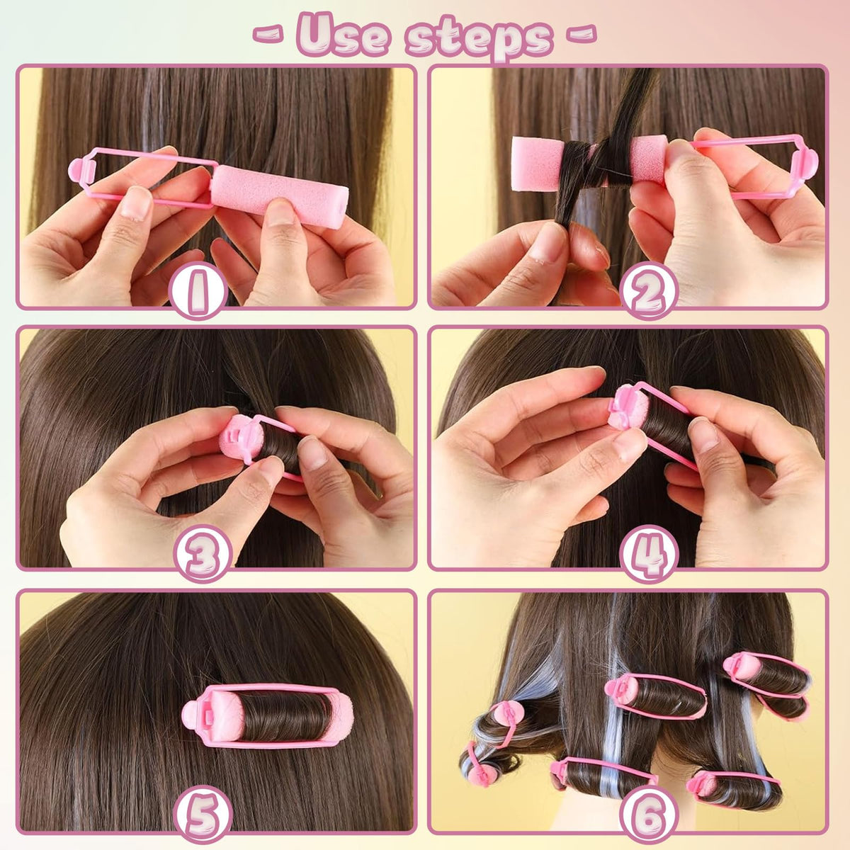 PonFxp Sponge Rollers for Hair, 52 Pcs Foam Hair Rollers Set, Foam Roller for Women Girls Kids, Hair Curlers Rollers with 28 Pcs 1.5 cm & 24 Pcs 2 cm, Curling Tool for Overnight Styling