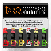 TORQ Running Gels with Caffeine & Electrolytes - 2:1 Maltodextrin: Fructose for Endurance Sports & Optimal Performance | Energy Gels for Running, Cycling & Sport - 89mg Guarana | 6 Pack Sample Box