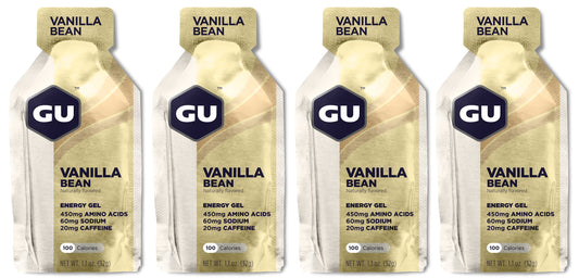 GU Gu Energy Running Gels - 4 Gel Taster Pack - Sports Energy Gels For Running , Cycling, Triathlon (Vanilla Bean), 32.0 gram