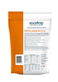 Healthipops Vitamin & Mineral Lollipops Spring and Summer Wellness Suitable for Ages 4+ with Added Soothing Botanicals, Elderberry, Nettle Leaf and Passion Flower, Orange Flavour 12 Lollipops