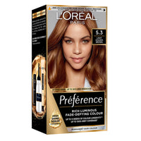 L'Oreal Paris Preference Hair Dye, Luminous Permanent Rich Hair Colour, Long Lasting Brilliance, Achieve Radiant, Salon-Inspired Results, Shade: 5.3, Virginia