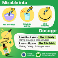Apokra APOKRA Kids Omega 3 Vegan DHA Drops | Liquid Algae Oil Omega-3 for Children | Plant-Based Fish Oil Supplements Alternative | No Fishy Taste, Sugar & Preservative Free | Natural Orange Flavour | 50ml