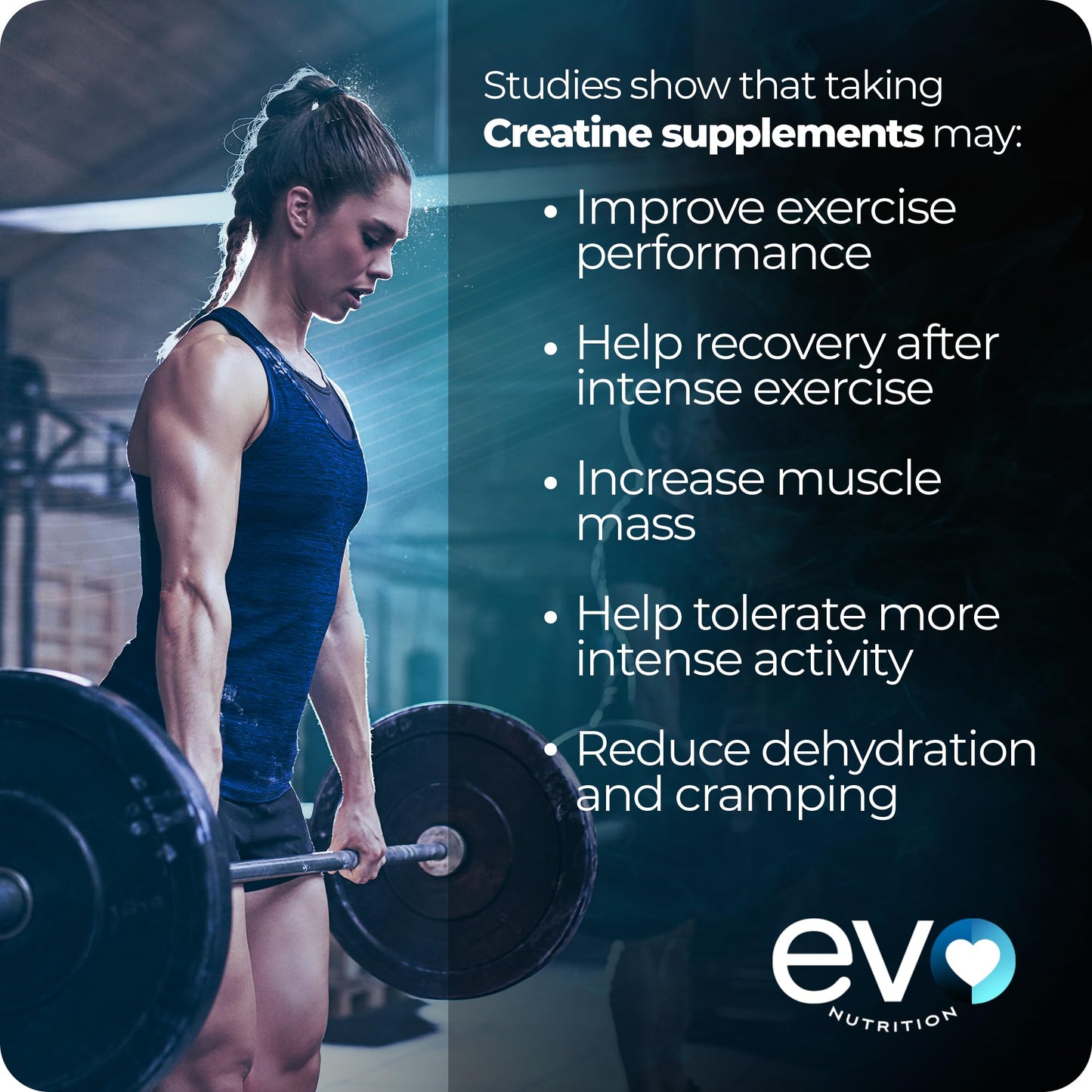 EVO NUTRITION EVO Nutrition Creatine Monohydrate 3000mg, 180 Unflavoured Tablets