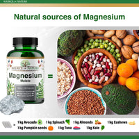 Source of Nature® | Magnesium Malate 645mg | 180 Capsules | 2-Month Supply | 100mg Elemental | High Bioavailability | Easy on The Stomach | Laboratory Tested