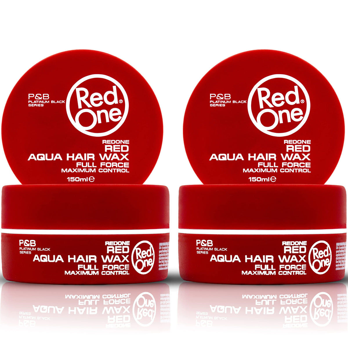 Redone RedOne Hair Styling Wax Red 2x150 ml | Ultra Hold Gel Wax | Edge Control | Maximum Control | Strawberry Scent | Professional Barber Hair Wax for Men & Women | Long Lasting Shine