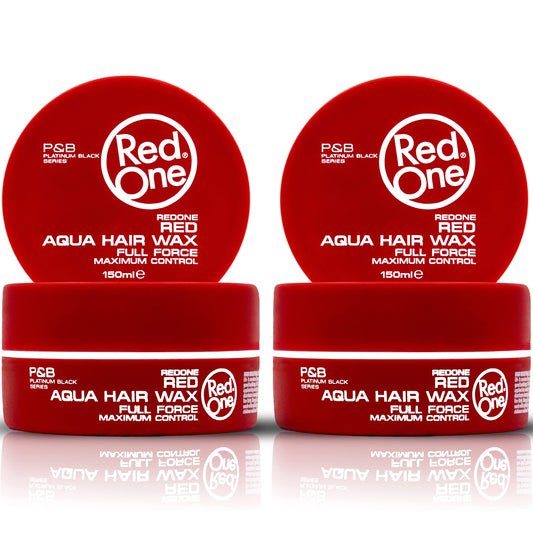 Redone RedOne Hair Styling Wax Red 2x150 ml | Ultra Hold Gel Wax | Edge Control | Maximum Control | Strawberry Scent | Professional Barber Hair Wax for Men & Women | Long Lasting Shine